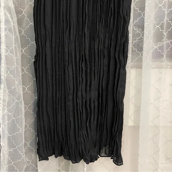 Micropleat Scrunch Black Maxi Skirt Small - Picture 3 of 7